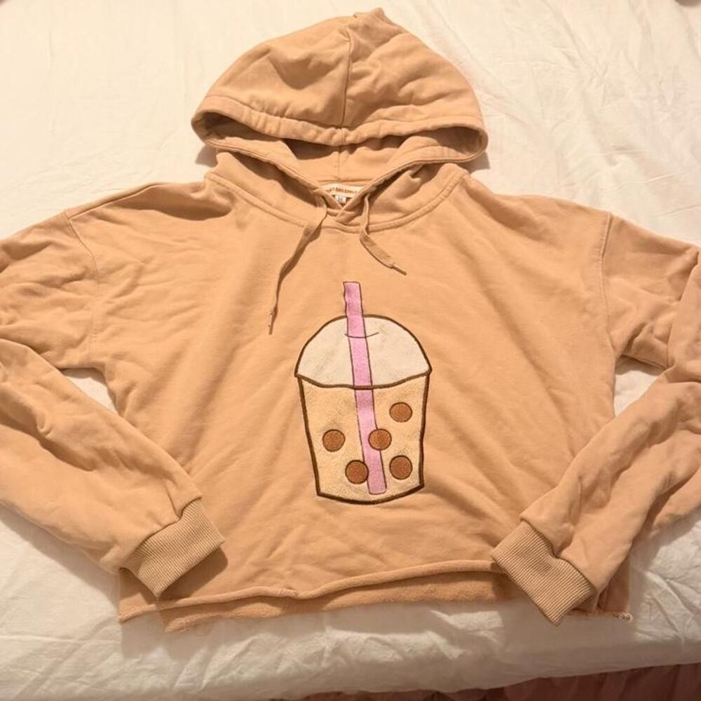 Bubble Tea Cropped Hoodie